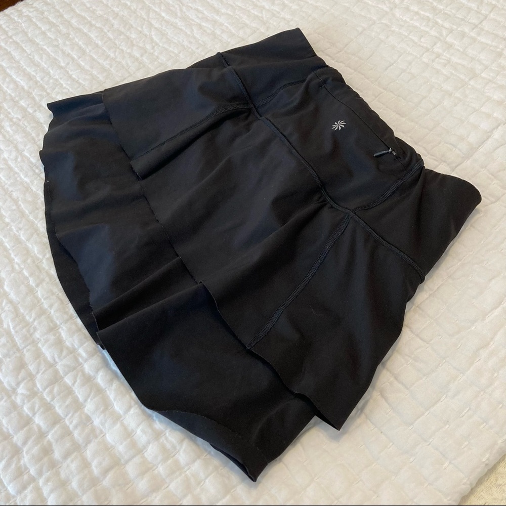 Athleta tiered flare skort, size small, black